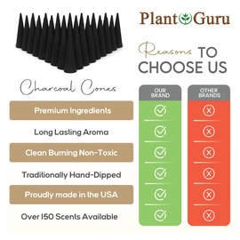 Frankincense Charcoal Incense Cones 2" TOPFLOW - 60 Pack Bulk - Natural Scented Cones Handmade Hand Dipped