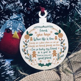 Best Friend Poem Wood Hanging Christmas Decoration Friendship Gifts BFF Plaque