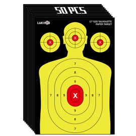 17x25 Inch Silhouette Shooting Target Paper-High-Visibility Reactive Target for Indoor & Outdoor Range, Ideal for Handgun, Rifle & Airgun Practice