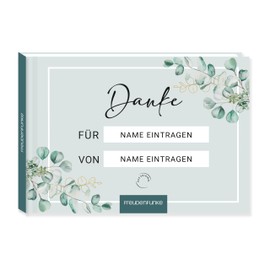 FREUDENFUNKE Thank You Book to Fill In - Personal Thank You Gift for Best Friend, Mum, Dad & Favourite Person, Christmas Gift & DIY Advent Calendar Filling for Family & Friends