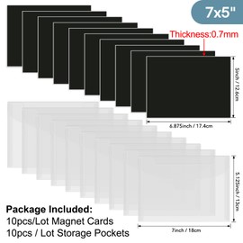 30Pcs/Set Magnetic Sheets for Dies Storage Stamp and Die Storage Pockets Die Cut Storage Multi-function Magnetic Storage Cards set with Label Stickers for Card Making Supplies (0.7 mm Thickness）