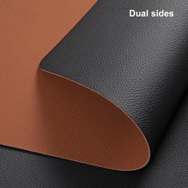 Myir JUN Table Runner, Modern Table Runner, Washable Table Runner, Outdoor Double-Sided Leather Table Runner, Waterproof, Non-Slip and Can Be Used for Decoration, 30 x 140 cm (Black Brown)