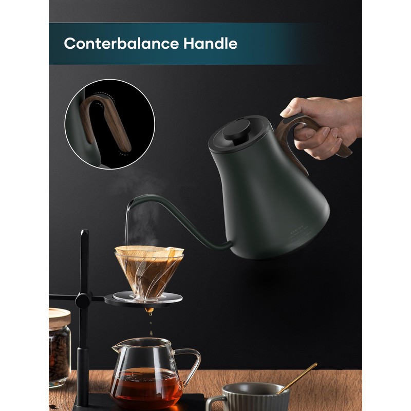 Electric Kettles, INTASTING Gooseneck Electric Kettle, ±1℉ Temperature Control, Stainless