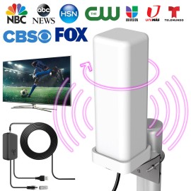 Universal 6000Mile Outdoor TV Antenna Digital HDTV 4K Amplified Long Range 360° UHF VHF FM