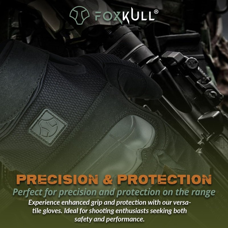 FOXKULL Tactical Gloves for Men, Touchscreen Motorcycle Gloves with Hard