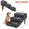 Senneny Black Faux Leather Dog Stairs, for Pets up to