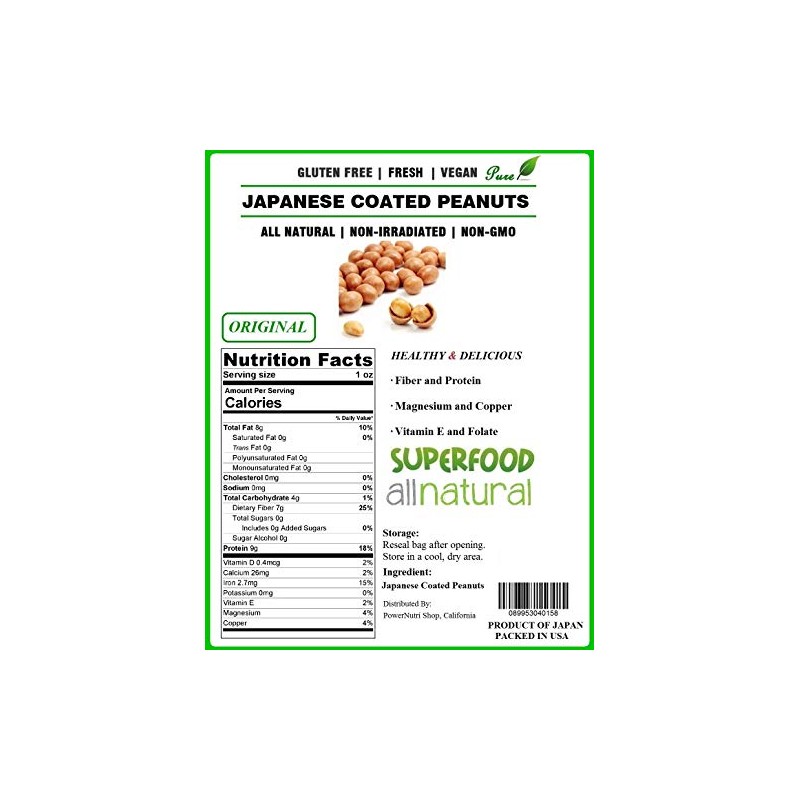 2 LBS (32 oz) Original Flavor Japanese Coated Peanuts Cracker