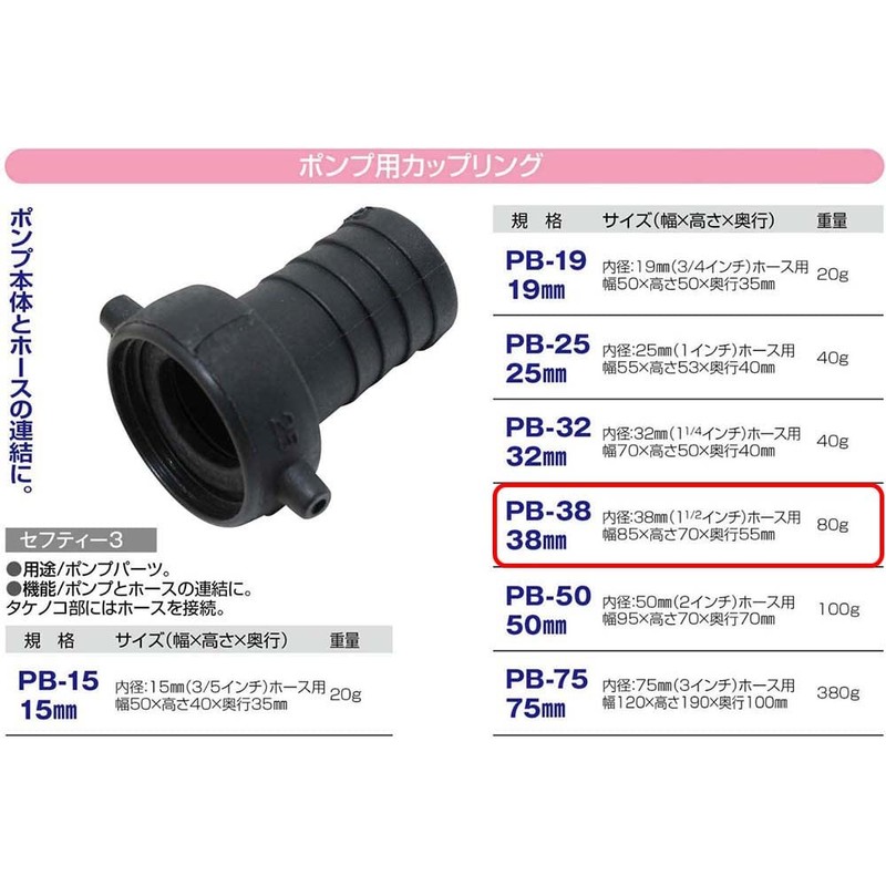 Safety 3 PB-38 Pump Coupling 38mm (1 1/2")