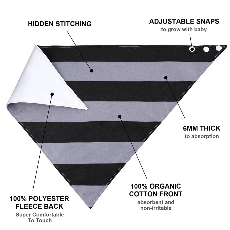 5 Pack Adult Drool Bandana Bibs Soft Adjustable Absorbent Christmas