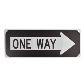 One Way Sign Metal Signs with Right Arrow, Tin Wall Decor Easy to Mount Weather Resistant Long Lasting Ink Office 6x16inch