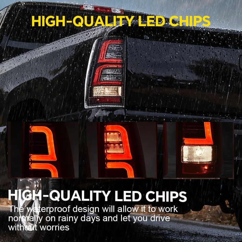 GRAND ORANGE Tail Lights Assembly Rear Lights w/Wiring Harness Compatible