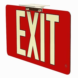 Glow-in-The-Dark Exit Sign Red - UL924 Listed - Double-Sided - Suspended Ceiling T-Bar Mount