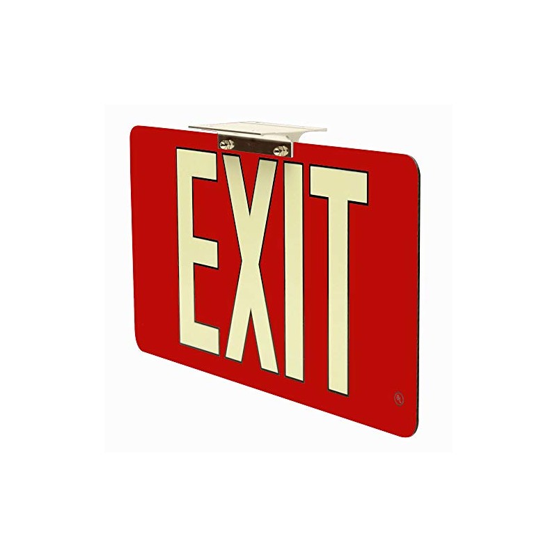 Glow-in-The-Dark Exit Sign Red - UL924 Listed - Double-Sided -