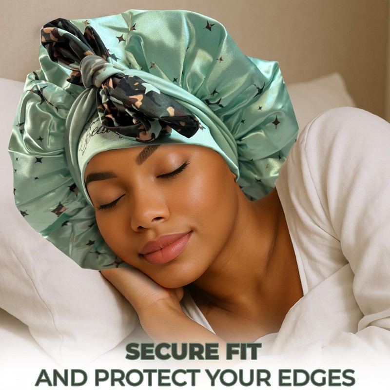 Discover premium double layer silk satin sleeping bonnets designed for