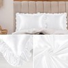 PiccoCasa Luxury Ruffled Pillow Shams Set of 2, Retro Silky
