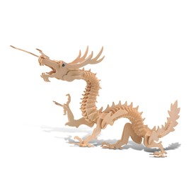 Puzzled 3D Puzzle Dragon Building Kit - Wooden Dragon Puzzle Toy for Kids and Adults, Educational DIY Wood Puzzle Toy Dragon, Dragon Model Kit 3D Animal Puzzle to Build and Paint with 148 Pieces Pack