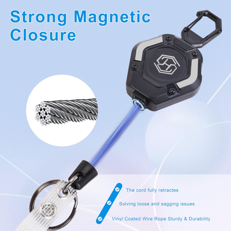 Chambom 2-Pack Retractable Keychain - Heavy Duty Badge Holder, ID