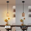 OUVR Pendant Light Boho Hanging Lamp - Rattan & Linen