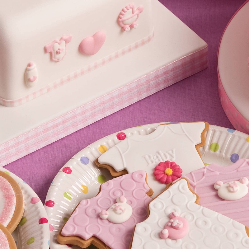 Baked with Love Baby Girl Cupcake Decorations - Sugar -