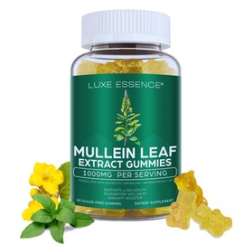 Mullein Gummies for Respiratory Wellness | 1000mg Per Serving | 100% Sugar-Free | Natural Mullein Leaf Extract | Supports Healthy Lungs & Immune Function | 60 Vegan Gummies