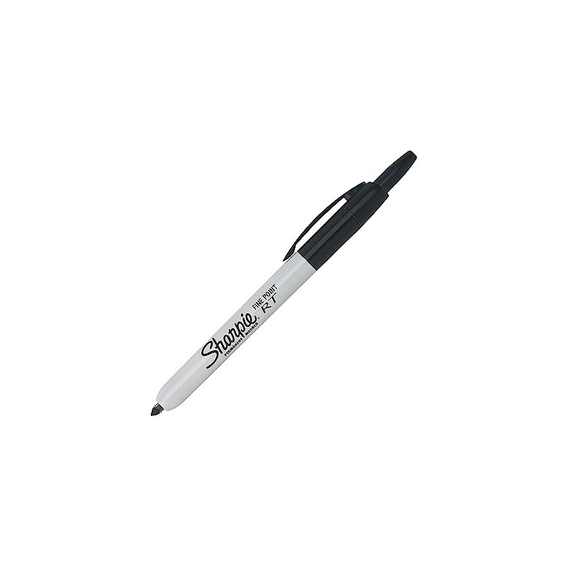 Sharpie 32707 Marcadores permanentes retráctiles, Fine Point, Negro, 12-Count