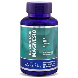 MAGNESIO GLICINATO - Maklen Bisglicinato de Magnesio - Apoya la Salud Neurológica, Muscular y Conciliar el Sueño - Capsulas Veganas Vcaps® de 900 mg
