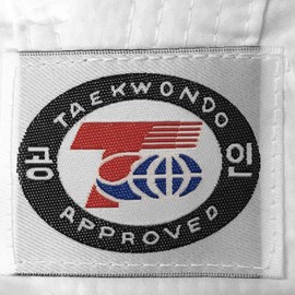 AAMA Taekwondo Fighter II Ultralight 100% Polyester Uniform - White V-Neck - 190 (6)