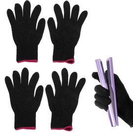 2 Pares Guante Termico Para Planchar Cabello, Guantes Resistentes Al Calor, Adecuado Para Uso Doméstico y Profesional, Muy Adecuado Para Cabello Recto o Rizado Sin Riesgo De Quemaduras