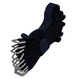 Lumonic 10 x Velcro Ties, 300 x 20 mm, Normal Black, Reusable Cable Ties Made of Velcro Tape, for Attaching or Cable Management