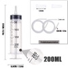 2 Piece Syringe Set with Hose, 200 ml Plastic Syringe