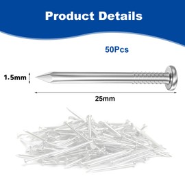 50Pcs 25mm Nails, Nails for Wood, Masonry Nail, Nails for Hanging Pictures, DIY and Crafts, Woodwork, Use on Plaster & Wood