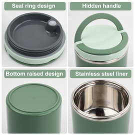 Fodlon 1 Litre Thermal Container for Food - Warming Container with Handle, Food Container for Travel and Meals