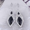 Atentuyi Boho Wedding Black Rhinestone Earrings Crystal Drop Dangle Earrings
