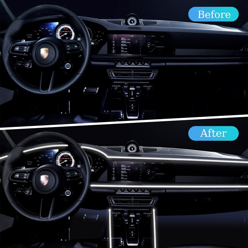 CGEAMDY Car LED Interior Lighting, Car Atmosphere Light Lamp, Soft