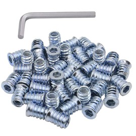 1/4-20 Hex Drive Threaded Inserts for Wood - 40 Pieces