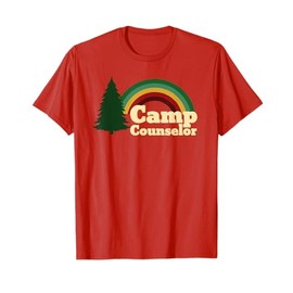 Summer Camp Counselor Staff Rainbow Pine Tree Men Women T-Shirt