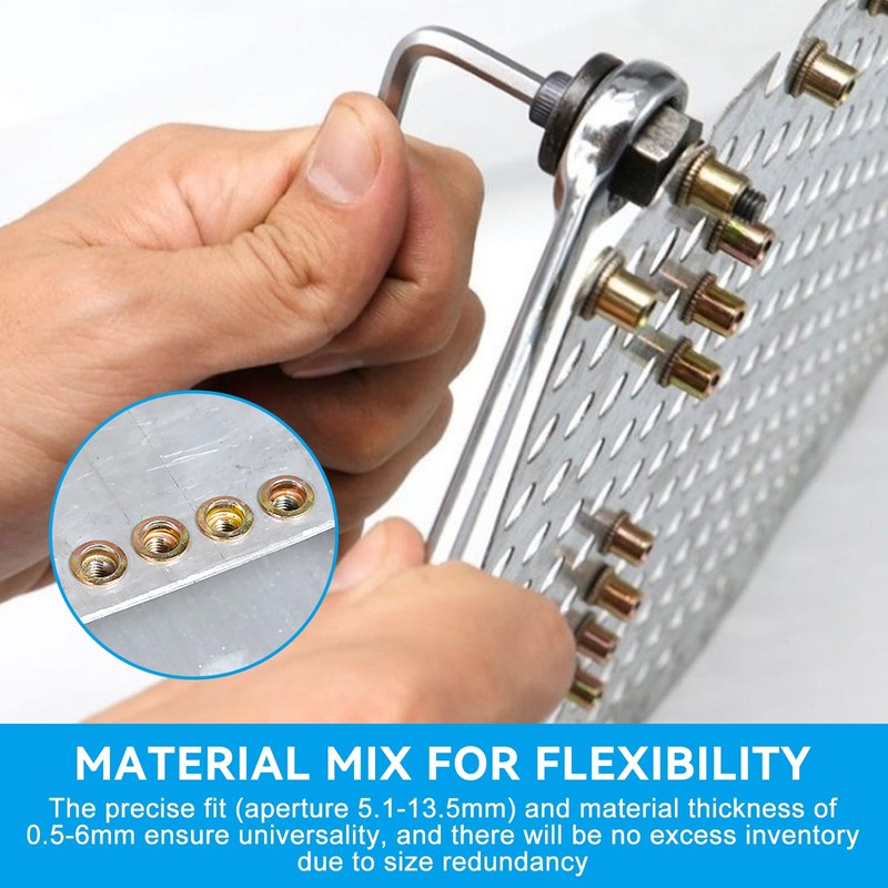 Rivet Nuts Rivet Set, 7 Pieces Rivet Nuts Tool M3