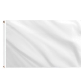 Blank White Flags 5ft x 3ft, Plain Flags with Brass Eyelets for for Drawing DIY Party Game Room Outdoor Garden Festival Decorations