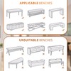 NICEEC Spandex Stretch Dining Bench Cover with Skirt Removable Bench