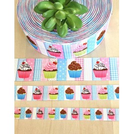 5/8, 7/8 & 1.5" (1 YD) Cupcake Grosgrain Ribbon Sprinkles Sweat Treats Birthday - 7/8 inch