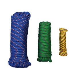 MaxxHaul 3-Pack of 1/4" x 25' 3/8" x 50' 1/2" x 100' 50229 Diamond Braided Rope Extra Strength-Sunlight and Weather Resistant, Multicolor, 175 Foot