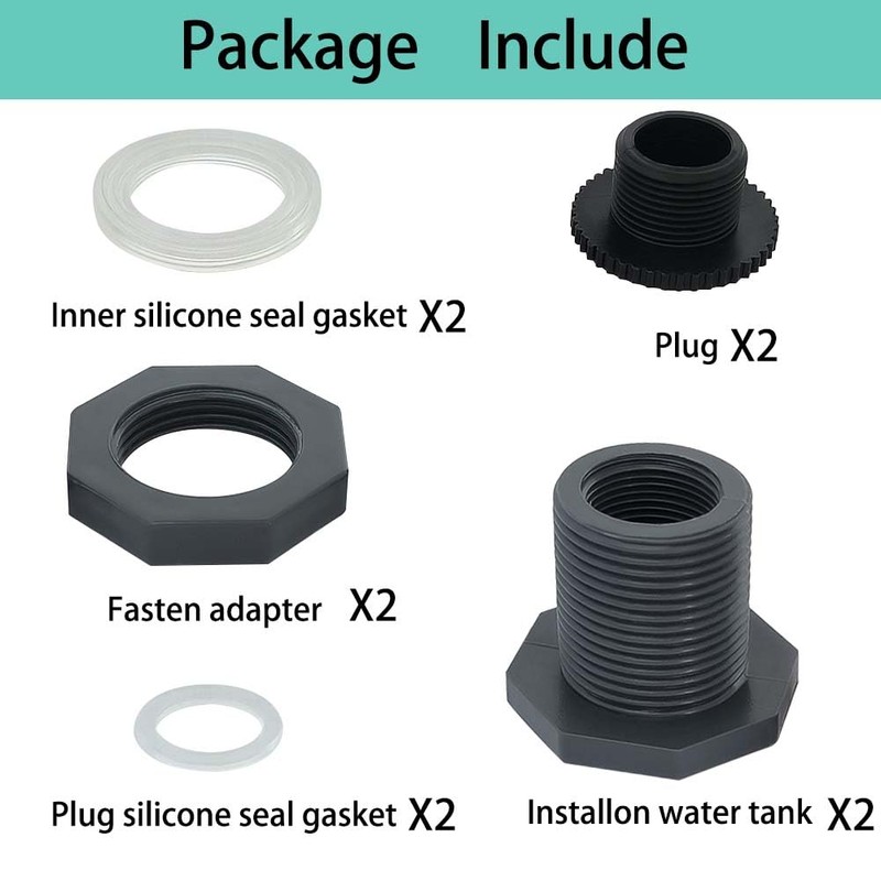 YSIL PVC Bulkhead Fitting 2 Inch Female Water Tank Connector