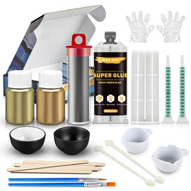 WEILAOK Kintsugi Set, Kintsugi Reparatur Set, Keramik Reparaturset Gold, Keramikkleber für Gips, Glas