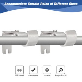 Creatyi Adjustable Curtain Rod Brackets - Heavy Duty 1 Inch Curtain Rod Support (6 PCS, Silver)