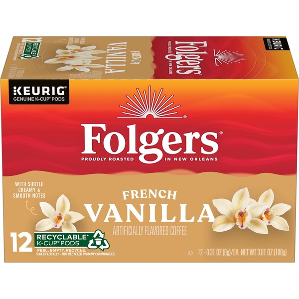 Folgers Gourmet Selections, Vanilla Biscotti Coffee, K-Cup for Keurig Brewers, 36 Count