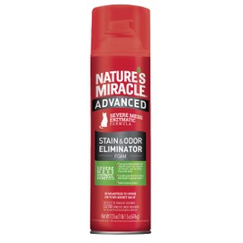 Nature's Miracle Advanced Stain and Odor Eliminator Foam Cat 17.5 Ounces, for Severe Cat Messes, Aerosol