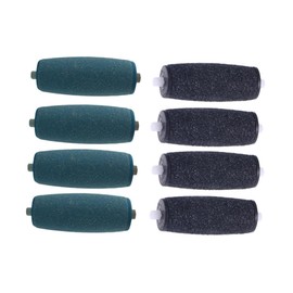 Healvian 8pcs Replacement Roller for Electronic Foot File Dead Skin Remover Sand Grinding Pedicure Machine Accessory Black Rollers for Smooth Feet Care