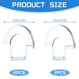 Lotsdonxia Stainless Steel Shower Pipe Cover Plates, 4 Pcs Split Flange Escutcheon for Radiator, Taps Pipes, Decorative Wall Hole Covers, Silver (28mm & 35mm Hole Covers)