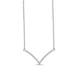 Oarra 14k Gold Plated Necklace For Women - 1.1ct D/VVS1 Simulated Diamond Pendant Necklace Set For Women - Classy Chevron Diamond Necklace Jewelry - Beautiful Sterling Silver Women’s Jewelry Set - Best For Gift (White Gold)