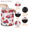 Fire Fighting Truck Laundry Basket with Lid, Collapsible Large Drawstring